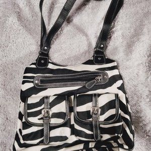 Zebra pattern shoulder bag
